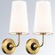 Vintage Gold Wall Sconces Set Of Two With Fabric Shade Bathroom Sconce Wall Deco