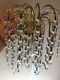 Vintage Hollywood Regency Mid Century Gold Spider Crystal Wall Sconce