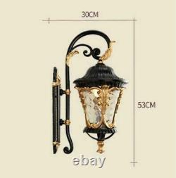 Vintage Industrial Loft Outdoor Sconce Black& Gold Finish E27 Light Wall Lamp