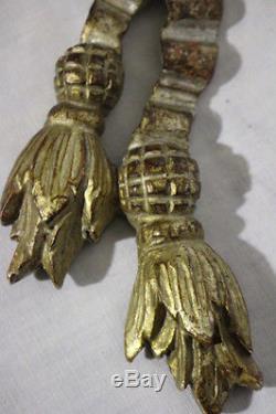 Vintage Italian Carved Wood Gold Gilt EAGLE Wall Hanging Candle Sconce 23 1/2
