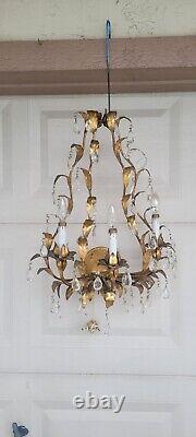 Vintage Italian French Gilt Wall Sconce Light Fixture