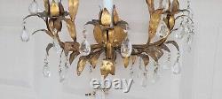 Vintage Italian French Gilt Wall Sconce Light Fixture