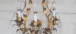 Vintage Italian French Gilt Wall Sconce Light Fixture