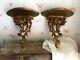 Vintage Made in Italy Wall Shelf Sconce Set Italian Gold Florentine