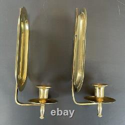 Vintage Mid Century Brass Candle Wall Sconces Set Of 2 Made In Hong Kong