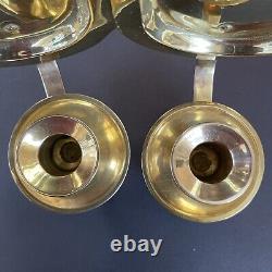 Vintage Mid Century Brass Candle Wall Sconces Set Of 2 Made In Hong Kong