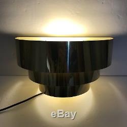 Vintage Mid Century Modern Wall Sconces Set of 2 Tiered Gold Tone Plug In