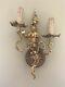 Vintage Oriental Asian French Figural Brass Wall Sconce Chinoiserie Rococo