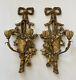 Vintage PAIR of BOW CARVED WALL SCONCES MADE IN ITALY GOLD GILTWOOD STUNNING