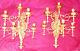 Vintage Pair Brass 6 Arm Wall Sconce Candelabra Candle Holder Large Heavy Gold