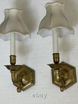 Vintage Pair Brass Georgian Style Wall Sconce Sconces Made In Spain