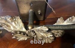 Vintage Pair Large 28 Electric Wall Sconces Ornate Leaves Fancy Gothic Formal