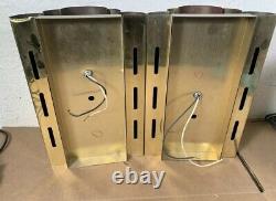 Vintage Pair MCM polished brass Gold wall sconce Sconces Double Light Lamp