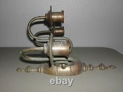 Vintage Pair of Brass/Bronze Candelabra Sconce Wall Light Electric Candle Heavy