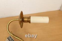 Vintage Pair of Double Light Wall Sconces Rams Head Cast Brass Candle Antique