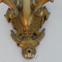 Vintage Pair of Gold Decorated Double Arm Wall Sconces (Electric)