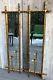 Vintage Pair of Italian Gold Gilt Iron Faux Bamboo Mirrored Wall Candle Sconces