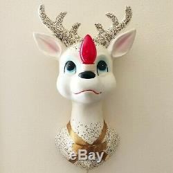 Vintage Rudolph The Red Nosed Reindeer Wall Lamp Sconce Gold Japan 1950s Works