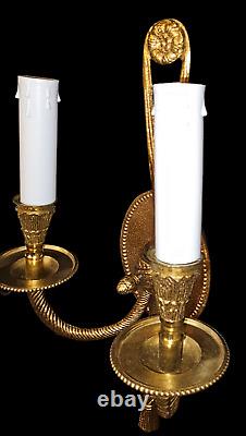 Vintage Set Of 3 French Style Rope/Tassel Wall Sconces Spain gold tone