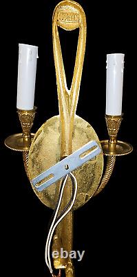 Vintage Set Of 3 French Style Rope/Tassel Wall Sconces Spain gold tone