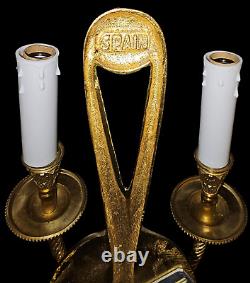 Vintage Set Of 3 French Style Rope/Tassel Wall Sconces Spain gold tone