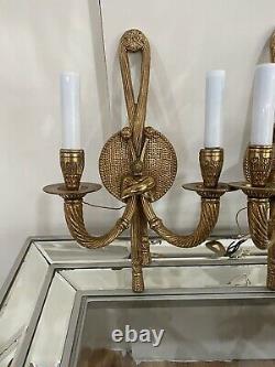 Vintage Solid Brass Double Arm Wall Sconces Lights Ribbon/tassel