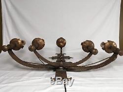 Vintage Spanish Revival Wrought Iron Sconce Old Gothic Castle Wall Light Fixture