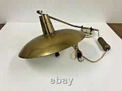 Vintage WALL SCONCE LIGHT Fixture mid century modern Hanging lamp elbow gold