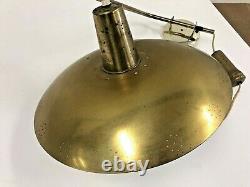 Vintage WALL SCONCE LIGHT Fixture mid century modern Hanging lamp elbow gold