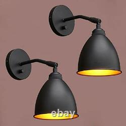 Vintage Wall Sconce, 2-Pack Dimmable Switch Industrial Mount Metal Style 4
