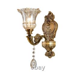 Vintage Wall Scone Light Floral Crystal Wall Mount Lamp Living Room Wall Light