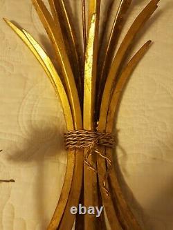 Vintage wheat Wall Sconce Gold Florentine Italian
