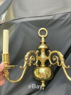 Virginia Metalcrafters Royal Palace Colonial Williamsburg Brass Wall Sconces NOS