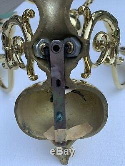 Virginia Metalcrafters Royal Palace Colonial Williamsburg Brass Wall Sconces NOS