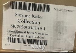 Visual Comfort 2030CG/HAB-L Suzanne Kasler Henri Framed Jewel Sconce in Crystal