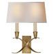 Visual Comfort CHD 1190AB-NP Cross Bouillotte 12-1/2 Wall Sconce, Brass NEW