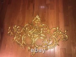 Vtg 1967 SYROCO Gold WALL SCONCE 9 Arm Candle Holders #4025 HOLLYWOOD Regency