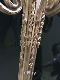 Vtg Pair Ornate Gilded Wall Sconces five candle