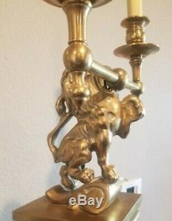 Vtg Visual Comfort Baldwin Brass Empire Lion Wall Sconce 2 Arm Heavy 2 Available