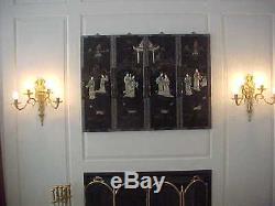 WALL SCONCES ANTIQUE 4 LIGHT BRASS REWIRED 19 HIGH 19 WIDE (LOT OF 2)