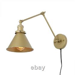 Wall Lamp Swing Arm Wall Sconces Desk Plug-in Sconces Wall Lighting Champagne