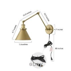 Wall Lamp Swing Arm Wall Sconces Desk Plug-in Sconces Wall Lighting Champagne