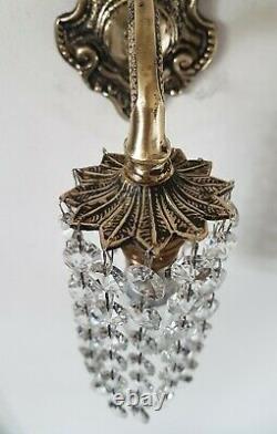 Wall Lights Down Lights with Strings of Crystals Vintage Bohemian