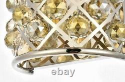 Wall Sconce Polished Nickel Golden Teak Crystal Bedroom Bathroom 1 Light 11.5