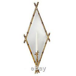 Wall Sconces Jade Garden Mirrored Bamboo Wall Sconce Antique Gold Finish