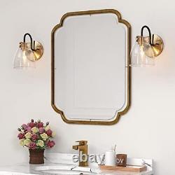 Wall Sconces, Modern Gold and Black Wall Light Fixtures with Extra Large Clea