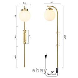 Wall Sconces Set Of 2 Angle Adjustable Plug In Wall Lamps Modern Gold Indoor Wal