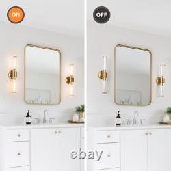 Wall Sconces Set of 2, Brass Sconce Wall Lighting, Brushed Bathroom Wall Gold