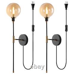 Wall Sconces Set of Two Black and Brass Gold Plug in Wall Sconces Set of 2 wi