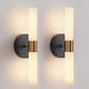 Wall Sconces Set of Two Black and Brass Gold Wall Lamp Sconces Wall Lighting wit